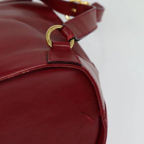 Salvatore Ferragamo Vala Backpack Leather Red Gold Auth 138862 - Picture 9 of 14